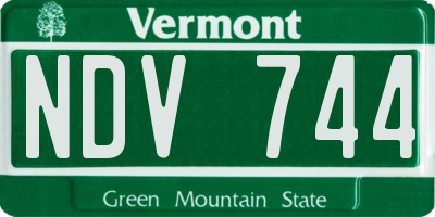 VT license plate NDV744