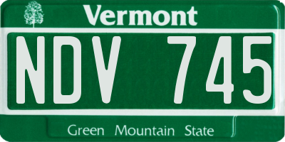VT license plate NDV745