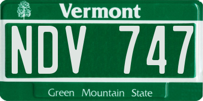 VT license plate NDV747
