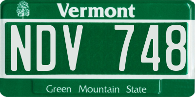 VT license plate NDV748