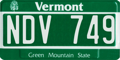 VT license plate NDV749