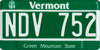 VT license plate NDV752