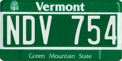 VT license plate NDV754