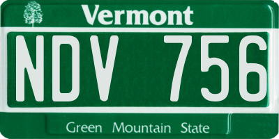 VT license plate NDV756