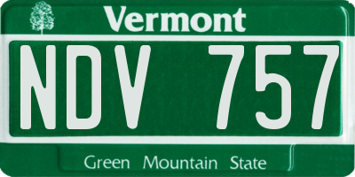 VT license plate NDV757