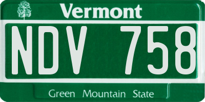 VT license plate NDV758