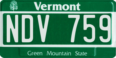 VT license plate NDV759