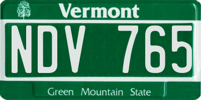 VT license plate NDV765
