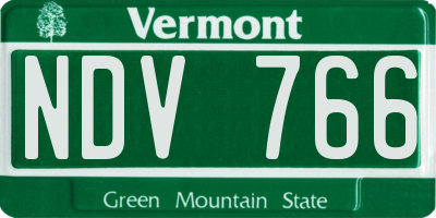 VT license plate NDV766