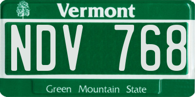 VT license plate NDV768