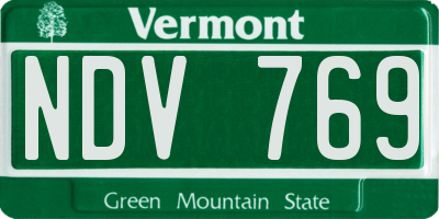 VT license plate NDV769