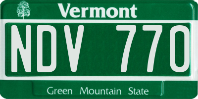 VT license plate NDV770