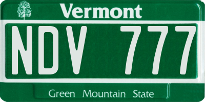 VT license plate NDV777