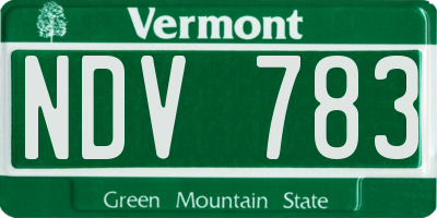 VT license plate NDV783