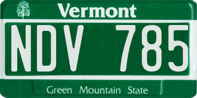 VT license plate NDV785