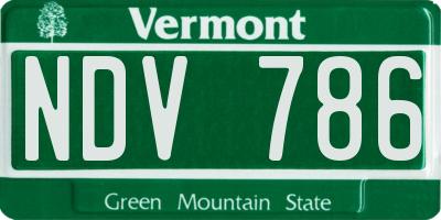 VT license plate NDV786