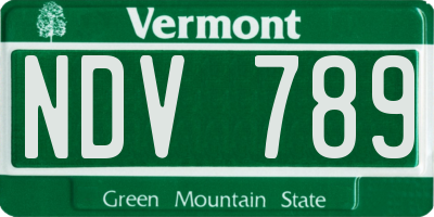 VT license plate NDV789