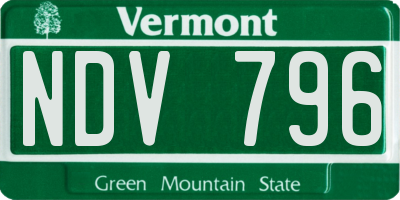 VT license plate NDV796