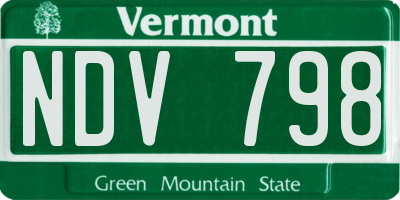 VT license plate NDV798