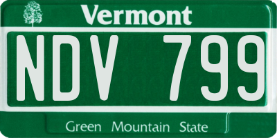 VT license plate NDV799