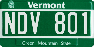VT license plate NDV801