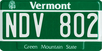 VT license plate NDV802