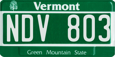 VT license plate NDV803