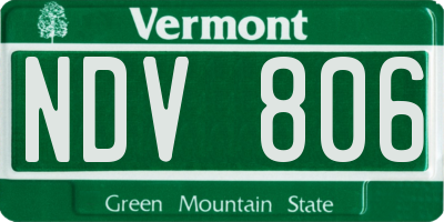 VT license plate NDV806