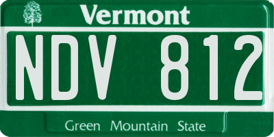 VT license plate NDV812