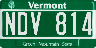 VT license plate NDV814
