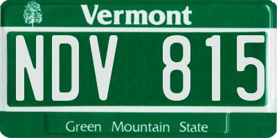 VT license plate NDV815
