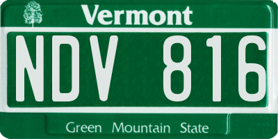 VT license plate NDV816