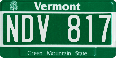 VT license plate NDV817
