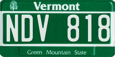 VT license plate NDV818