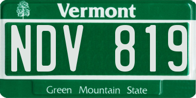 VT license plate NDV819