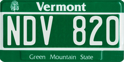 VT license plate NDV820