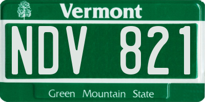 VT license plate NDV821
