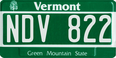 VT license plate NDV822