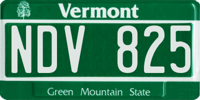 VT license plate NDV825