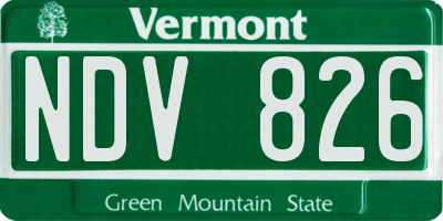 VT license plate NDV826