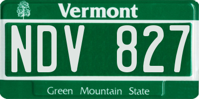 VT license plate NDV827