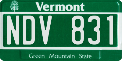 VT license plate NDV831