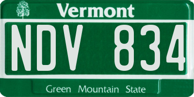 VT license plate NDV834