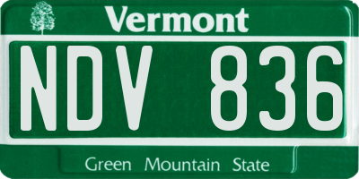 VT license plate NDV836