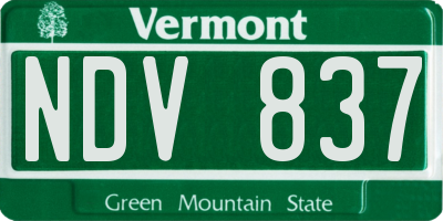 VT license plate NDV837