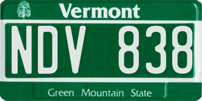 VT license plate NDV838