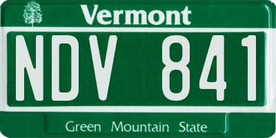 VT license plate NDV841