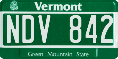 VT license plate NDV842