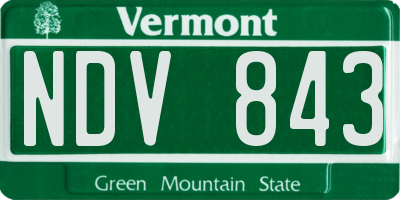 VT license plate NDV843