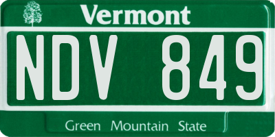 VT license plate NDV849